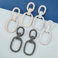 Rhinestone Earring Zinc Alloy fashion jewelry & for woman & with rhinestone Sold By Pair