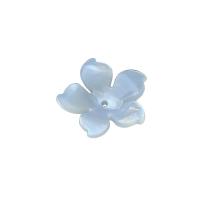 Natural White Shell Perler, Flower, du kan DIY, hvid, 15mm, Solgt af PC