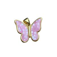 Naturlig Mosaic Shell Pendler, med Messing, Butterfly, guldfarve belagt, for kvinde, flere farver til valg, 20x16mm, Solgt af PC