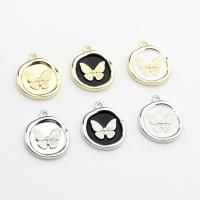 Zinc Alloy Enamel Pendants Butterfly plated DIY nickel lead & cadmium free Sold By PC