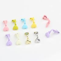 aleación de zinc componete clip para pendientes, Corazón, chapado, Bricolaje & con pintado, más colores para la opción, libre de níquel, plomo & cadmio, 9x8mm, Vendido por UD