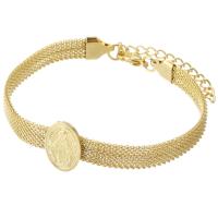 Pulseira  de jóias de aço inox, Aço inoxidável 304, joias de moda & para mulher, dourado, 12*16mm,8mm, comprimento Aprox 9.5 inchaltura, vendido por PC