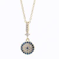 Cubic Zircon Micro Pave Brass Necklace real gold plated micro pave cubic zirconia & for woman Length Approx 17.7 Inch Sold By PC