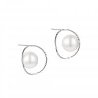 Orecchini perle d'acquadolci , 925 sterline d'argento, with Shell Pearl, placcato, gioielli di moda & per la donna & cavo, nessuno, 16mm, Venduto da coppia