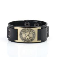 Lederen koord armband, Leer, met Zinc Alloy, Tree of Life, plated, mode sieraden & uniseks, meer kleuren voor de keuze, 238x30mm, Verkocht door PC