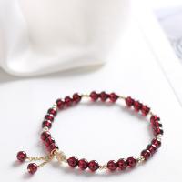 Natural Garnet Bracelet with 14K Gold Coated Copper & for woman Sold By PC