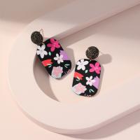 Resin Earring Zinc Alloy with Resin fashion jewelry & for woman nickel lead & cadmium free Sold By Pair