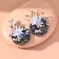 Zinc Alloy, mode smykker & for kvinde & med rhinestone, nikkel, bly & cadmium fri, 70x45mm, Solgt af par