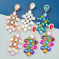 Rhinestone Earring Zinc Alloy fashion jewelry & for woman & with rhinestone Sold By Pair