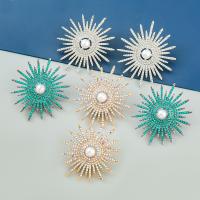 Rhinestone Earring Zinc Alloy fashion jewelry & for woman & with rhinestone Sold By Pair