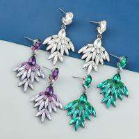 Rhinestone Earring Zinc Alloy fashion jewelry & for woman & with rhinestone Sold By Pair