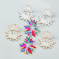 Rhinestone Earring Zinc Alloy fashion jewelry & for woman & with rhinestone Sold By Pair