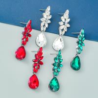 Rhinestone Earring Zinc Alloy fashion jewelry & for woman & with glass rhinestone & with rhinestone Sold By Pair