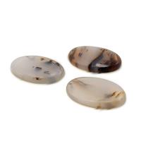 Gemstone Vedhæng Smykker, Natursten, Flad Oval, forskellige materialer til valg & for kvinde, flere farver til valg, 22x38mm, Solgt af PC