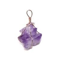 Amethyst Anhänger, mit Messing, Unregelmäßige, goldfarben plattiert, unisex, violett, 15-25x40-50mm, verkauft von PC