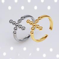 304 Stainless Steel Open Finger Ring Cross Vacuum Ion Plating fashion jewelry & Unisex 10mm Sold By PC