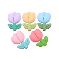 Matkapuhelin DIY Kit, Hartsi, Tulip, epoksi tarra, tee-se-itse, enemmän värejä valinta, 33x23x9mm, 100PC/laukku, Myymät laukku