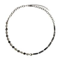 Collar de piedras preciosas joyas, Partículas de acero, con Piedras preciosas, con 5cm extender cadena, Joyería & diferentes estilos para la opción & para mujer, más colores para la opción, longitud 42 cm, Vendido por UD