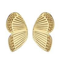 Ottone stallone orecchino, Placcato in oro 14K, gioielli di moda & per la donna, nessuno, 8x4mm, Venduto da coppia