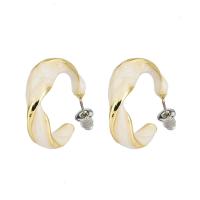 Pendientes de Perno en Latón, metal, chapado en oro de 14 K, para mujer & esmalte, 20mm, Vendido por Par