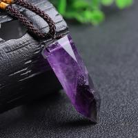 Quarz Halskette, Amethyst, mit Wachsschnur, poliert, Modeschmuck & unisex, 4-5cm, Länge ca. 14 ZollInch, verkauft von PC