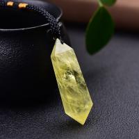 Collier de quartz, perles de citrine, avec corde de cire, poli, bijoux de mode & unisexe, 3-5cm, Longueur Environ 14 pouce, Vendu par PC