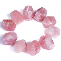 Rose Quartz Dekorace, Polygon, Vytesaný, růžový, 31x34mm, Prodáno By PC