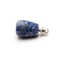 Blue Speckle Stone Hajuvesipullo riipus, kanssa Messinki, päällystetty, Unisex, enemmän värejä valinta, 18x33mm, Myymät PC