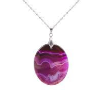 Bijoux pendentifs agate, ovale, pour femme, plus de couleurs à choisir, 28-32x38-42x4-6mm, Vendu par PC