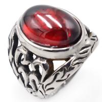 Anillo de dedo de Titantium Acero, Partículas de acero, Ungir, diverso tamaño para la opción & para hombre, Rojo, 15x23mm, Vendido por UD