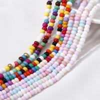 Fashion Glasperler, Flad Rund, du kan DIY & frosted, flere farver til valg, 4-5mm, Ca. 130pc'er/Strand, Solgt af Strand