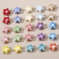 Abalorios de Porcelana Perlados, Estrella, barniz de secado al horno, Bricolaje, más colores para la opción, 14mm, aproximado 26PCs/Sarta, Vendido por Sarta