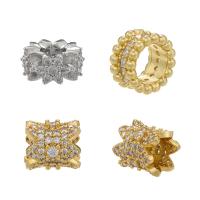 Brass Spacer Beads Round plated DIY & micro pave cubic zirconia nickel lead & cadmium free Sold By PC