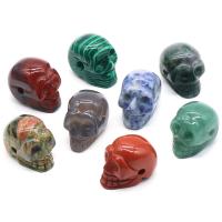 Gemstone Vedhæng Smykker, Ædelsten, Skull, poleret, du kan DIY & forskellige materialer til valg, flere farver til valg, 20x25x30mm, Solgt af PC