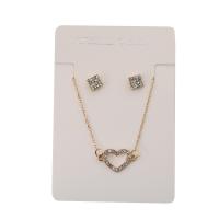 Zinklegering Sieraden Sets, Stud Oorbel & armband, Zinc Alloy, gold plated, drie stuks & mode sieraden & voor vrouw & met strass, gouden, nikkel, lood en cadmium vrij, 18x13mm,8x8mm, Lengte 24 cm, Verkocht door Stel