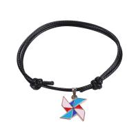 Fashion Opret Wax Cord Armbånd, Voks, med Zinc Alloy, guldfarve belagt, 2 stykker & Justerbar & mode smykker & Unisex & emalje, flere farver til valg, Længde 16-25 cm, Solgt af par