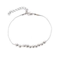 Zink legering enkelbanden, Zinc Alloy, Ronde, silver plated, Verstelbare & mode sieraden & voor vrouw, zilver, nikkel, lood en cadmium vrij, 6mm, Lengte 21 cm, Verkocht door PC