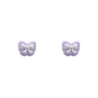 Hars Earring, Strik, geschilderd, mode sieraden & voor vrouw, purper, 30x24mm, Verkocht door pair