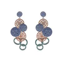 Cubic Zirconia Micro Pave Brass Earring real gold plated micro pave cubic zirconia & for woman Sold By Pair