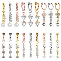 Rustfrit stål Belly Ring, Zinc Alloy, med 316 Stainless Steel, forgyldt, Micro Pave cubic zirconia & for kvinde, flere farver til valg, 1.6x13mm, 30mm, Solgt af PC