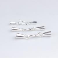 Sterling Silber S-Haken Verschluss, 925 Sterling Silber, DIY, Silberfarbe, 33mm, Innendurchmesser:ca. 2mm, verkauft von PC