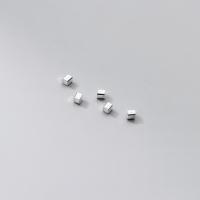 925 Sterling Silver Spacer Χάντρα, Πλατεία, DIY & διαφορετικό μέγεθος για την επιλογή, ασήμι, Sold Με PC