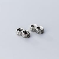 925 Sterling Silver Spacer Χάντρα, Vintage & DIY & 2-σκέλος, 11x6x3mm, Τρύπα:Περίπου 2.5mm, Sold Με PC