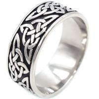 Titanium Steel Finger Ring polished & for man & blacken original color 8mm Sold By PC