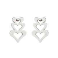 Stainless Steel Stud Earrings 304 Stainless Steel Heart Vacuum Ion Plating fashion jewelry & for woman Sold By Pair