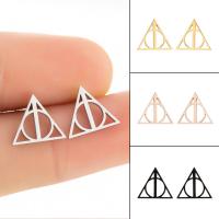 Rostfritt stål Stud Örhängen, 304 rostfritt stål, Triangle, mode smycken & för kvinna, fler färger för val, 11x10mm, Säljs av Par