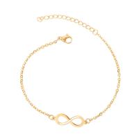 Bracciale gioielli in acciaio inossidabile, 304 acciaio inox, with 5cm extender chain, Numero 8, gioielli di moda & per la donna, dorato, 23x7mm, Lunghezza 12 cm, Venduto da PC