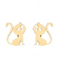 Stainless Steel Stud Earrings 304 Stainless Steel Cat Vacuum Ion Plating fashion jewelry & for woman Sold By Pair