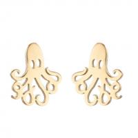 Stainless Steel Stud Earrings 304 Stainless Steel Octopus Vacuum Ion Plating fashion jewelry & for woman Sold By Pair