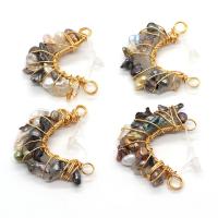 Resin connectors, Zoetwater Parel, met Hars & Messing, Maan, gold plated, DIY & 1/1 lus, meer kleuren voor de keuze, 30x33-35x40mm, Verkocht door PC